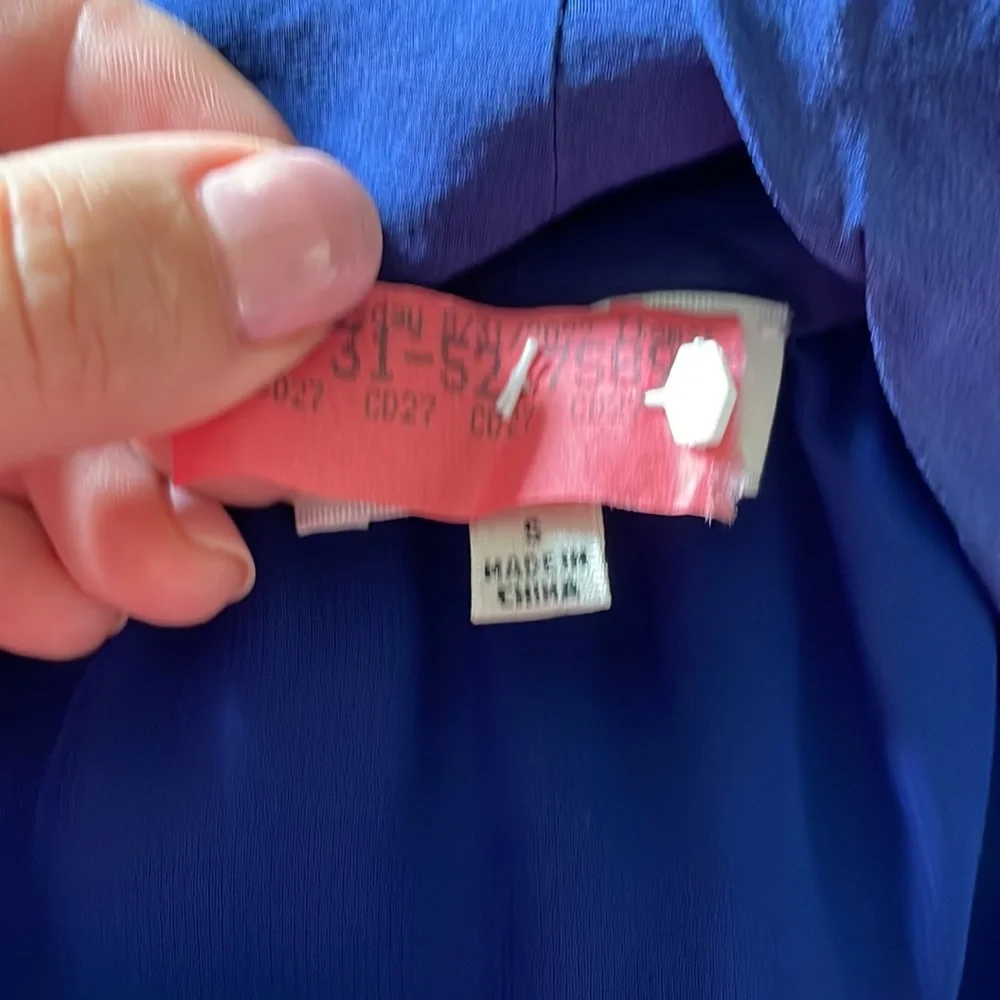 Wildred Aritzia silk 100% dress blue with fringe details - Picture 10 of 11